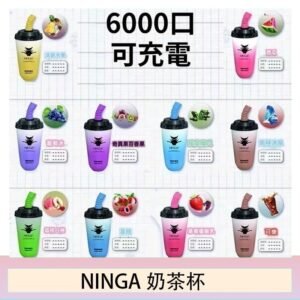 NINGA奶茶杯可充电一次性電子煙6000口