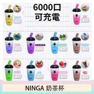 NINGA奶茶杯可充电一次性電子煙6000口